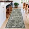 Garvee 2×6 Vintage Kitchen Rugs Non Slip Washable, Distressed Medallion Runner Rug for Bathroom, Non Shedding Low Pile Farmhouse Rugs Stain Resistant Foldable Soft Mats for Entryway, Bedroom, Blue(Vintage|brown Green)