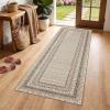 Garvee 8×10 Washable Area Rug for Bedroom Living Room, Modern Bordered Soft Non Slip Floor Rugs Large Geometric Area Rugs for Dining Room Office, Minimalist Home Decor Carpet, Black Grey(Modern Border|taupe)