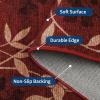 Garvee 8×10 Washable Living Room Rugs, Non Slip 8 x 10 Bedroom Rugs, Indoor Modern Floral Print Floor Cover for Dining Room, Ultra Thin Low Pile Botanical Mat for Home Office, Beige(Floral|red)