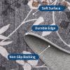 Garvee 8×10 Washable Living Room Rugs, Non Slip 8 x 10 Bedroom Rugs, Indoor Modern Floral Print Floor Cover for Dining Room, Ultra Thin Low Pile Botanical Mat for Home Office, Beige(Floral|gray)