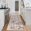 Garvee 8×10 Washable Living Room Rugs, Non Slip 8 x 10 Bedroom Rugs, Indoor Modern Floral Print Floor Cover for Dining Room, Ultra Thin Low Pile Botanical Mat for Home Office, Beige(Floral|beige)