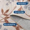 Garvee 8×10 Washable Living Room Rugs, Non Slip 8 x 10 Bedroom Rugs, Indoor Modern Floral Print Floor Cover for Dining Room, Ultra Thin Low Pile Botanical Mat for Home Office, Beige(Floral|beige)