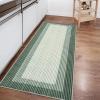 Garvee 9×12 Border Area Rug Modern Contemporary Washable Non Slip Rug Stain Resistant Soft Low Pile Carpet for Living Room Bedroom Dining Room Hallway Office Farmhouse Home Decor, Black Grey(Border-green)
