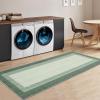 Garvee 9×12 Border Area Rug Modern Contemporary Washable Non Slip Rug Stain Resistant Soft Low Pile Carpet for Living Room Bedroom Dining Room Hallway Office Farmhouse Home Decor, Black Grey(Border-green)