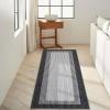 Garvee 9×12 Border Area Rug Modern Contemporary Washable Non Slip Rug Stain Resistant Soft Low Pile Carpet for Living Room Bedroom Dining Room Hallway Office Farmhouse Home Decor, Black Grey(Border-black Grey)