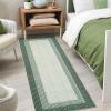 Garvee 9×12 Border Area Rug Modern Contemporary Washable Non Slip Rug Stain Resistant Soft Low Pile Carpet for Living Room Bedroom Dining Room Hallway Office Farmhouse Home Decor, Black Grey(Border-green)
