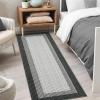 Garvee 9×12 Border Area Rug Modern Contemporary Washable Non Slip Rug Stain Resistant Soft Low Pile Carpet for Living Room Bedroom Dining Room Hallway Office Farmhouse Home Decor, Black Grey(Border-black Grey)