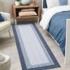 Garvee 9×12 Border Area Rug Modern Contemporary Washable Non Slip Rug Stain Resistant Soft Low Pile Carpet for Living Room Bedroom Dining Room Hallway Office Farmhouse Home Decor, Black Grey(Border-blue)