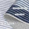 Garvee 9×12 Border Area Rug Modern Contemporary Washable Non Slip Rug Stain Resistant Soft Low Pile Carpet for Living Room Bedroom Dining Room Hallway Office Farmhouse Home Decor, Black Grey(Border-blue)