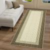 Garvee 9×12 Border Area Rug Modern Contemporary Washable Non Slip Rug Stain Resistant Soft Low Pile Carpet for Living Room Bedroom Dining Room Hallway Office Farmhouse Home Decor, Black Grey(Border-brown)