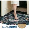Garvee 9×12 Washable Area Rug, Non-Slip Low Pile Stain Resistance Rug with Peacock and Deer, Animal Carpet for Living Room, Bedroom, Dining Room, Light Brown(Black)