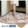 Garvee 9×12 Washable Area Rug, Non-Slip Low Pile Stain Resistance Rug with Peacock and Deer, Animal Carpet for Living Room, Bedroom, Dining Room, Light Brown(Pink)