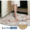 Garvee 9×12 Washable Area Rug, Non-Slip Low Pile Stain Resistance Rug with Peacock and Deer, Animal Carpet for Living Room, Bedroom, Dining Room, Light Brown(Light Brown)