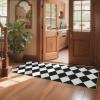 Garvee Black and White Checkered Rug for Living Room, 6×9 Area Rugs Washable Non Slip Bedroom Rugs Soft Low Pile Indoor Modern Floor Rugs for Dorm Kids Room Dining Room Diamond Print Home Decor Carpet(Checkered|black White)