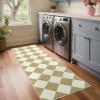 Garvee Black and White Checkered Rug for Living Room, 6×9 Area Rugs Washable Non Slip Bedroom Rugs Soft Low Pile Indoor Modern Floor Rugs for Dorm Kids Room Dining Room Diamond Print Home Decor Carpet(Checkered|brown)