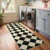 Garvee Black and White Checkered Rug for Living Room, 6×9 Area Rugs Washable Non Slip Bedroom Rugs Soft Low Pile Indoor Modern Floor Rugs for Dorm Kids Room Dining Room Diamond Print Home Decor Carpet(Checkered|black Taupe)