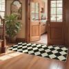 Garvee Black and White Checkered Rug for Living Room, 6×9 Area Rugs Washable Non Slip Bedroom Rugs Soft Low Pile Indoor Modern Floor Rugs for Dorm Kids Room Dining Room Diamond Print Home Decor Carpet(Checkered|black Taupe)