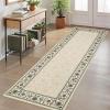 Garvee Floral 6×9 Area Rugs for Living Room Bedroom, Washable Non Slip Vintage Floor Rugs Large Low Pile Stain Resistant Indoor Farmhouse Carpet for Dining Room, Oriental Home Decor Rug, Beige(Border Floral|beige)