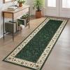Garvee Floral 6×9 Area Rugs for Living Room Bedroom, Washable Non Slip Vintage Floor Rugs Large Low Pile Stain Resistant Indoor Farmhouse Carpet for Dining Room, Oriental Home Decor Rug, Beige(Border Floral|green)