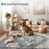 Garvee Floral 9×12 Washable Area Rug for Living Room, Indoor Vintage Non Slip Bedroom Rugs, Low Pile Stain Resistant Distressed Large Rugs for Dining Room, Ultra Thin Throw Rug for Home Office, Taupe(Oriental|green)
