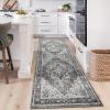 Garvee Floral 9×12 Washable Area Rug for Living Room, Indoor Vintage Non Slip Bedroom Rugs, Low Pile Stain Resistant Distressed Large Rugs for Dining Room, Ultra Thin Throw Rug for Home Office, Taupe(Oriental|taupe)