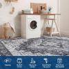 Garvee Floral 9×12 Washable Area Rug for Living Room, Indoor Vintage Non Slip Bedroom Rugs, Low Pile Stain Resistant Distressed Large Rugs for Dining Room, Ultra Thin Throw Rug for Home Office, Taupe(Oriental|blue)