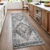 Garvee Floral 9×12 Washable Area Rug for Living Room, Indoor Vintage Non Slip Bedroom Rugs, Low Pile Stain Resistant Distressed Large Rugs for Dining Room, Ultra Thin Throw Rug for Home Office, Taupe(Oriental|taupe)