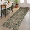 Garvee Green 9×12 Area Rugs for Living Room, Washable Non Slip Floral Rug with Non Slip Backing for Bedroom Vintage Distressed Oriental Indoor Carpet for Dining Room Office Retro Accent Home Decor Rug(Vintage|taupe)