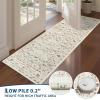 Garvee Green 9×12 Area Rugs for Living Room, Washable Non Slip Floral Rug with Non Slip Backing for Bedroom Vintage Distressed Oriental Indoor Carpet for Dining Room Office Retro Accent Home Decor Rug(Vintage|beige)