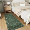 Garvee Green 9×12 Area Rugs for Living Room, Washable Non Slip Floral Rug with Non Slip Backing for Bedroom Vintage Distressed Oriental Indoor Carpet for Dining Room Office Retro Accent Home Decor Rug(Vintage|green)