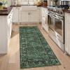 Garvee Green 9×12 Area Rugs for Living Room, Washable Non Slip Floral Rug with Non Slip Backing for Bedroom Vintage Distressed Oriental Indoor Carpet for Dining Room Office Retro Accent Home Decor Rug(Vintage|green)