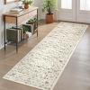 Garvee Green 9×12 Area Rugs for Living Room, Washable Non Slip Floral Rug with Non Slip Backing for Bedroom Vintage Distressed Oriental Indoor Carpet for Dining Room Office Retro Accent Home Decor Rug(Vintage|beige)