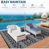 Garvee Outdoor Rug 9×18 Waterproof Reversible Boho Plastic Straw Mat, Lightweight Foldable Indoor Green Yellow Outdoor Carpet for Patio Balcony Deck Picnic Beach RV(Geom Black/White)