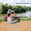 Garvee Outdoor Rug 9×18 Waterproof Reversible Boho Plastic Straw Mat, Lightweight Foldable Indoor Green Yellow Outdoor Carpet for Patio Balcony Deck Picnic Beach RV(Boho – Orange/White)