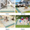 Garvee Outdoor Rug 9×18 Waterproof Reversible Boho Plastic Straw Mat, Lightweight Foldable Indoor Green Yellow Outdoor Carpet for Patio Balcony Deck Picnic Beach RV(Yellow/Green/Gray/White)