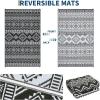 Garvee Outdoor Rug 9×18 Waterproof Reversible Boho Plastic Straw Mat, Lightweight Foldable Indoor Green Yellow Outdoor Carpet for Patio Balcony Deck Picnic Beach RV(Geom Black/White)