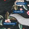 Garvee Scalloped Floral Peacock 4×6 Rug, Washable Large Non Slip Nursery Rugs Indoor Farmhouse Low Pile Area Rug for Bedroom Living Room, Ultra Thin Botanical Home Decor Carpet Mat, Beige(Peacock|black)