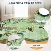 Garvee Scalloped Floral Peacock 4×6 Rug, Washable Large Non Slip Nursery Rugs Indoor Farmhouse Low Pile Area Rug for Bedroom Living Room, Ultra Thin Botanical Home Decor Carpet Mat, Beige(Peacock|green)