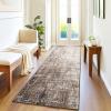 Garvee Washable Kitchen Rugs, 2×6 Light Brown Hallway Runner, Soft Low Pile Stain Resistant Laundry Entryway Mat, Indoor Modern Throw Carpet for Laundry Bathroom Bedside(Modern Abstract|taupe)