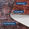 Garvee Washable Kitchen Rugs, 2×6 Light Brown Hallway Runner, Soft Low Pile Stain Resistant Laundry Entryway Mat, Indoor Modern Throw Carpet for Laundry Bathroom Bedside(Modern Abstract|blue Red)