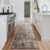 Garvee Washable Kitchen Rugs, 2×6 Light Brown Hallway Runner, Soft Low Pile Stain Resistant Laundry Entryway Mat, Indoor Modern Throw Carpet for Laundry Bathroom Bedside(Modern Abstract|taupe)