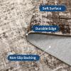 Garvee Washable Kitchen Rugs, 2×6 Light Brown Hallway Runner, Soft Low Pile Stain Resistant Laundry Entryway Mat, Indoor Modern Throw Carpet for Laundry Bathroom Bedside(Modern Abstract|taupe)