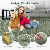 Garvee Washable Runner Rugs for Hallway 2×6 Modern Bordered Non Slip Kitchen Laundry Rug Low-Pile Non-Shedding Geometric Floor Carpet Runners for Bathroom Bedroom Bedside, Linen(Floral|green)