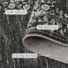Garvee Washable Runner Rugs for Hallway 2×6 Modern Bordered Non Slip Kitchen Laundry Rug Low-Pile Non-Shedding Geometric Floor Carpet Runners for Bathroom Bedroom Bedside, Linen(Floral|black)