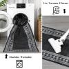 Garvee Washable Runner Rugs for Hallway 2×6 Modern Bordered Non Slip Kitchen Laundry Rug Low-Pile Non-Shedding Geometric Floor Carpet Runners for Bathroom Bedroom Bedside, Linen(Bordered|black)