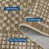Garvee Washable Runner Rugs for Hallway 2×6 Modern Bordered Non Slip Kitchen Laundry Rug Low-Pile Non-Shedding Geometric Floor Carpet Runners for Bathroom Bedroom Bedside, Linen(Plaid|brown)