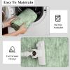 Garvee Washable Runner Rugs for Hallway 2×6 Modern Bordered Non Slip Kitchen Laundry Rug Low-Pile Non-Shedding Geometric Floor Carpet Runners for Bathroom Bedroom Bedside, Linen(Airy Solid|green)