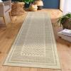 Garvee Washable Runner Rugs for Hallway 2×6 Modern Bordered Non Slip Kitchen Laundry Rug Low-Pile Non-Shedding Geometric Floor Carpet Runners for Bathroom Bedroom Bedside, Linen(Plaid|beige)