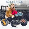 Garvee Washable Runner Rugs for Hallway 2×6 Modern Bordered Non Slip Kitchen Laundry Rug Low-Pile Non-Shedding Geometric Floor Carpet Runners for Bathroom Bedroom Bedside, Linen(Floral|blue)