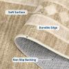 Garvee Washable Runner Rugs for Hallway 2×6 Modern Bordered Non Slip Kitchen Laundry Rug Low-Pile Non-Shedding Geometric Floor Carpet Runners for Bathroom Bedroom Bedside, Linen(Bordered|linen)